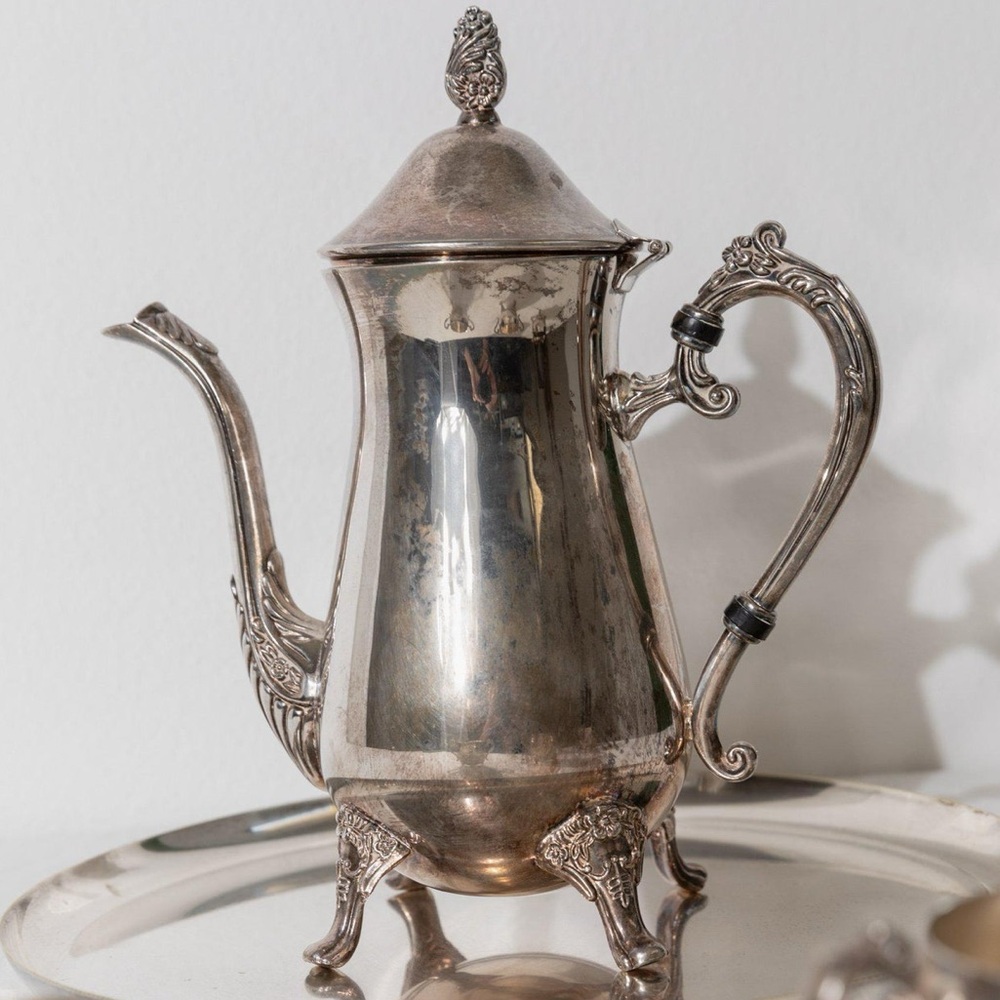 Vintage English Silver Plated Victorian Teapot Coffee Pot